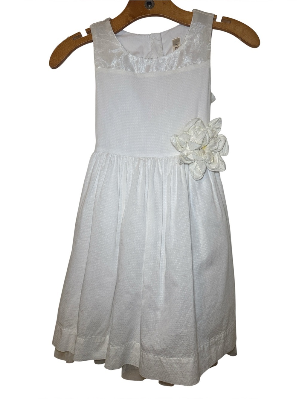 Cherokee Girls White Formal Flower Girl Formal Dress Size Girls Medium EUC